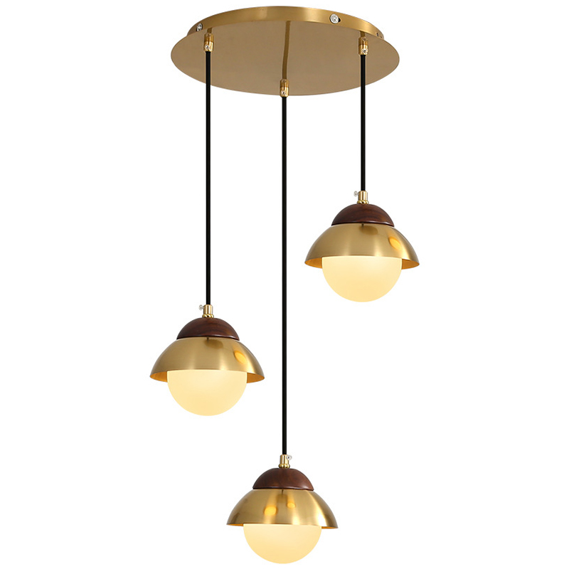 Люстра Roch Wooden Eco Light Chandelier Латунь Коричневый Белый в Рязани | Loft Concept 