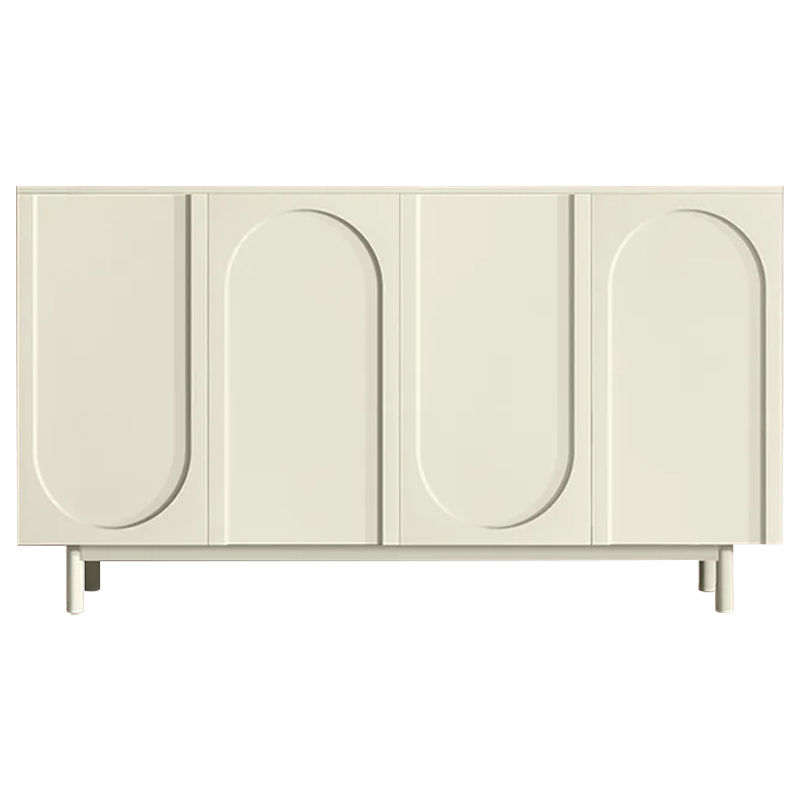 Комод White Arch Sideboard Buffet with 4 Doors Carved Credenza Бежевый Комод White Arch Sideboard Buffet with 4 Doors Carved Credenza Бежевый в Рязани | Loft Concept