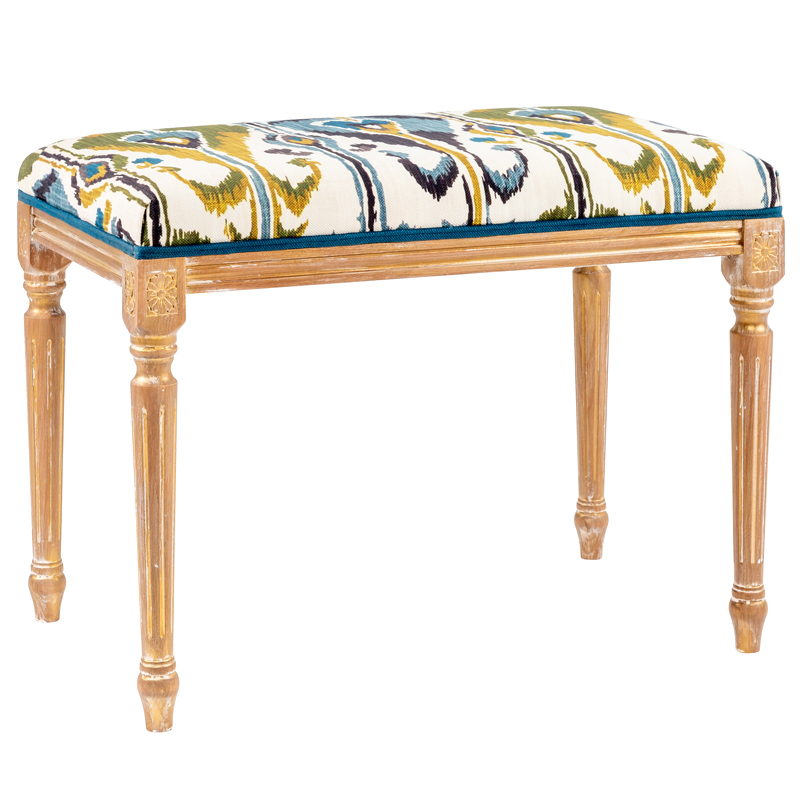 Банкетка Ikat Pattern из натурального бука Золотой Мульти Банкетка Ikat Pattern из натурального бука Золотой Мульти в Рязани | Loft Concept