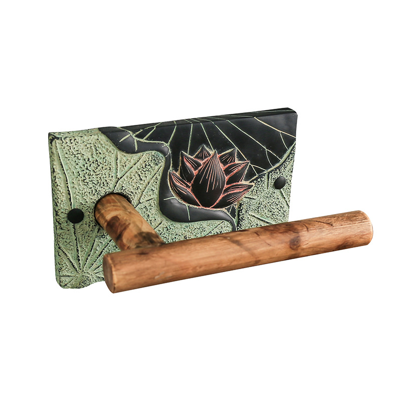 Держатель для бумаги Lotus Wood Графит Зеленый шалфей Коричневый Держатель для бумаги Lotus Wood Графит Зеленый шалфей Коричневый в Рязани | Loft Concept