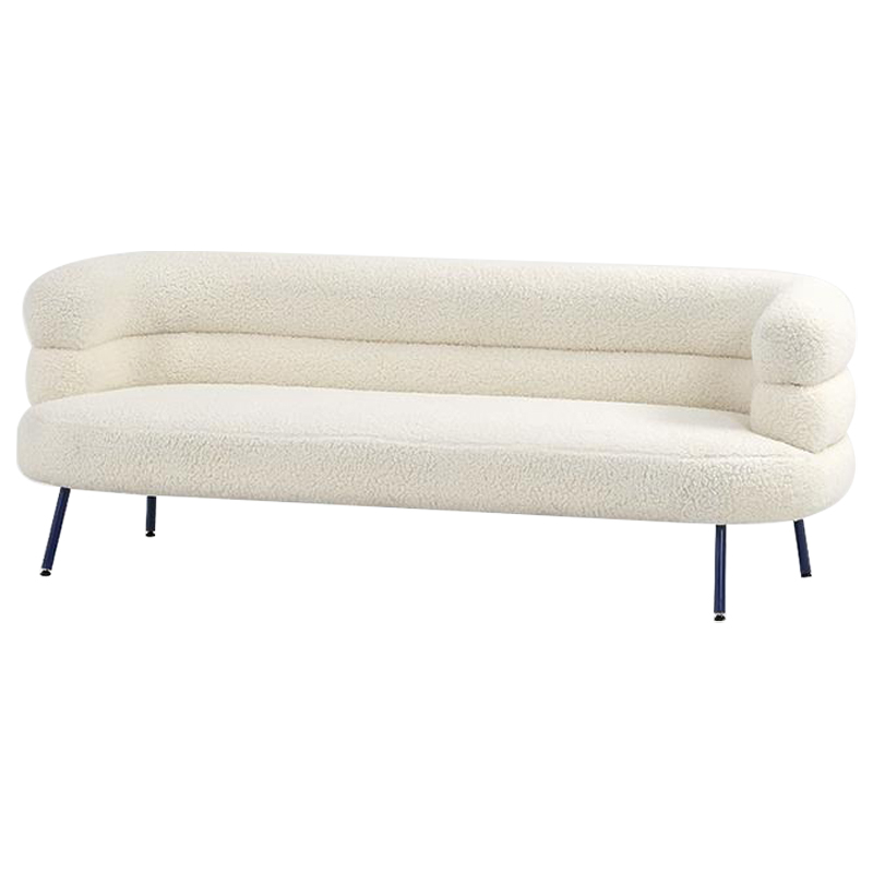Диван Boyle White Boucle Sofa Белый Черный Диван Boyle White Boucle Sofa Белый Черный в Рязани | Loft Concept