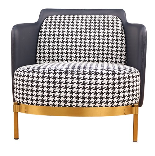 Кресло Pied de poule Gray Armchair Черно-белый Латунь Кресло Pied de poule Gray Armchair Черно-белый Латунь в Рязани | Loft Concept