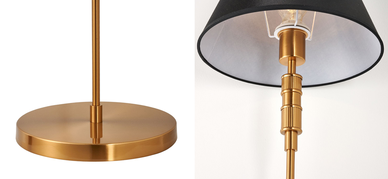 Торшер с черным атласным абажуром Moriart - фото