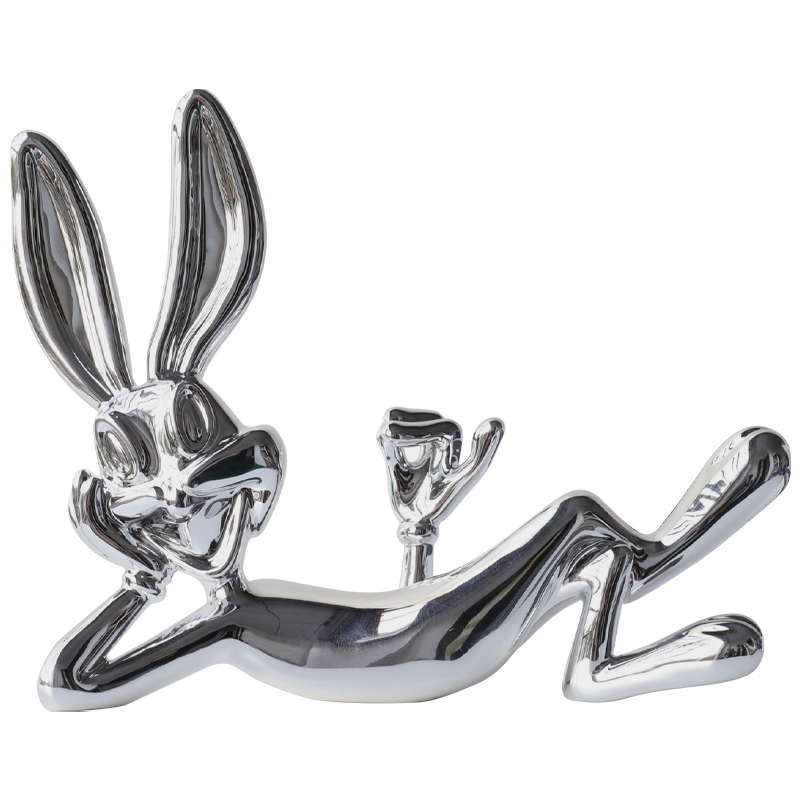 Декоративная статуэтка Bugs Bunny Silver Серебряный Декоративная статуэтка Bugs Bunny Silver Серебряный в Рязани | Loft Concept