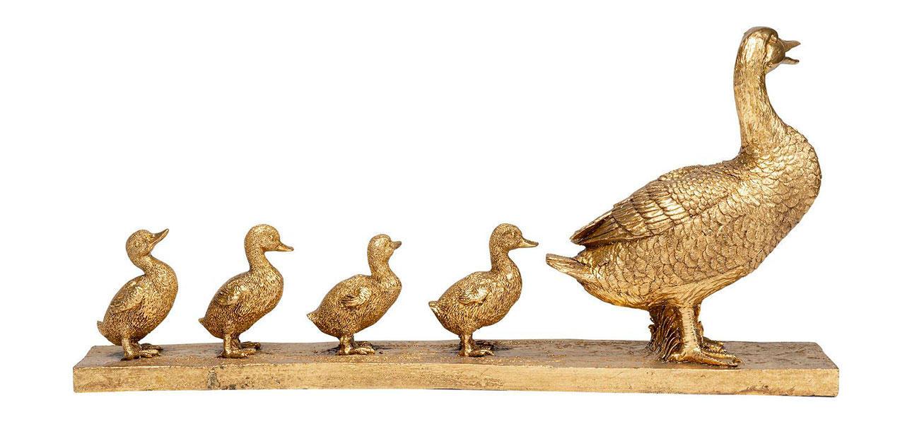 Статуэтка Утка с утятами Golden Duck - фото