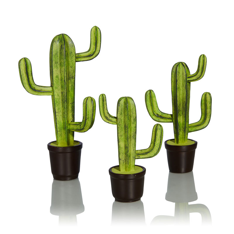 Комплект статуэток Potted Cacti Зеленый Черный Комплект статуэток Potted Cacti Зеленый Черный в Рязани | Loft Concept