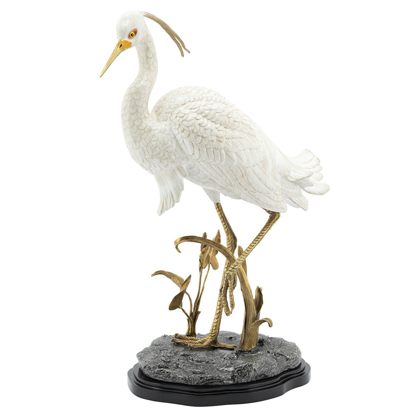 Статуэтка HERON ATLANTA Белый Черный Бронза Статуэтка HERON ATLANTA Белый Черный Бронза в Рязани | Loft Concept