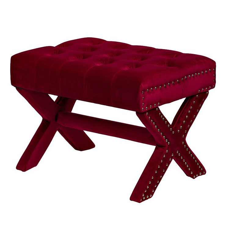 Пуф X Bench Capitone Ruby Бургундский красный Пуф X Bench Capitone Ruby Бургундский красный в Рязани | Loft Concept