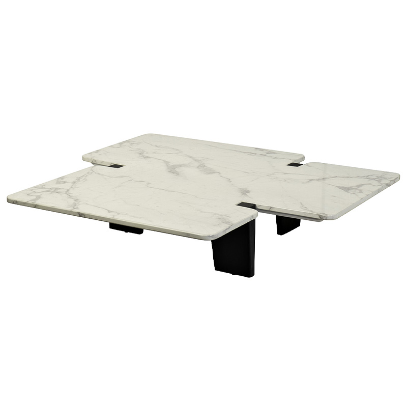 Кофейный стол Lewys Marble Coffee Table Белый Мрамор Bianco Коричневый Кофейный стол Lewys Marble Coffee Table Белый Мрамор Bianco Коричневый в Рязани | Loft Concept