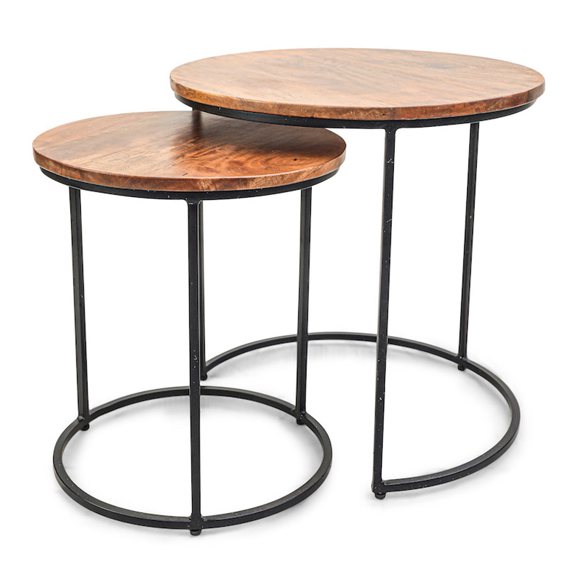 Комплект приставных столов Stafford Table darker Черный Коричневый Комплект приставных столов Stafford Table darker Черный Коричневый в Рязани | Loft Concept