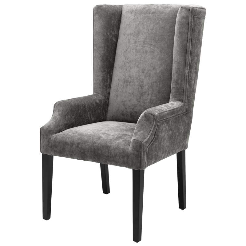 Стул Eichholtz Dining Chair Tempio grey Серый Черный Стул Eichholtz Dining Chair Tempio grey Серый Черный в Рязани | Loft Concept