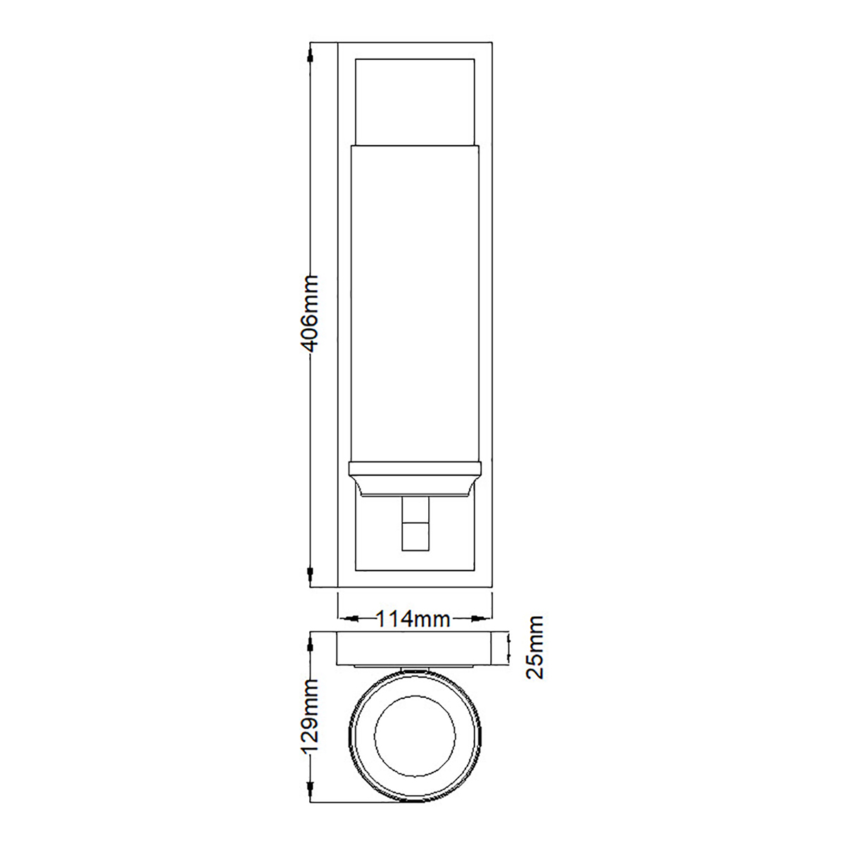 Бра для ванных комнат с белым цилиндрическим плафоном на прямоугольном основании цвета хром Feiss в Рязани