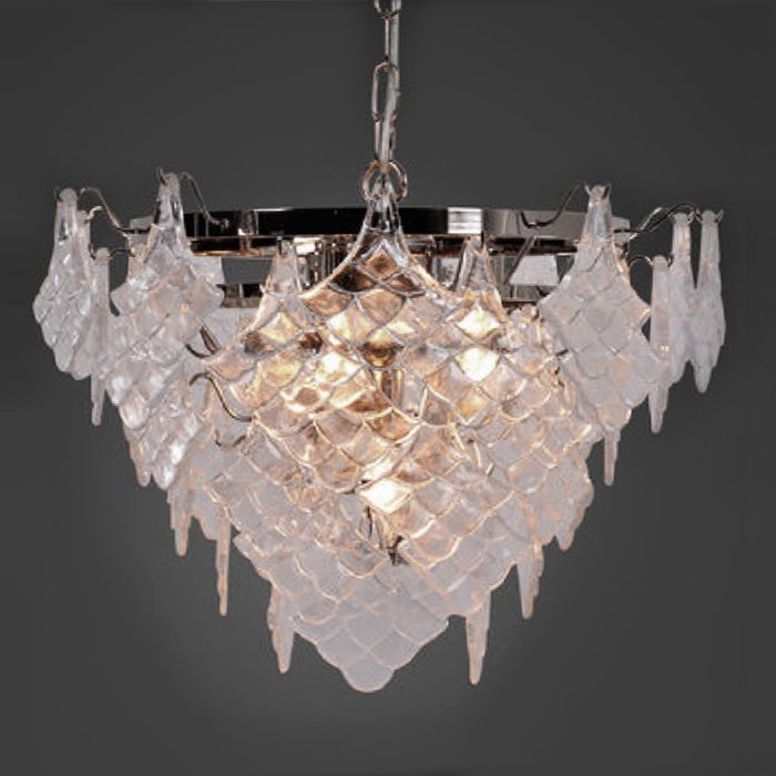 Люстра Glass Scales Хром Прозрачное Стекло Люстра Glass Scales Хром Прозрачное Стекло в Рязани | Loft Concept