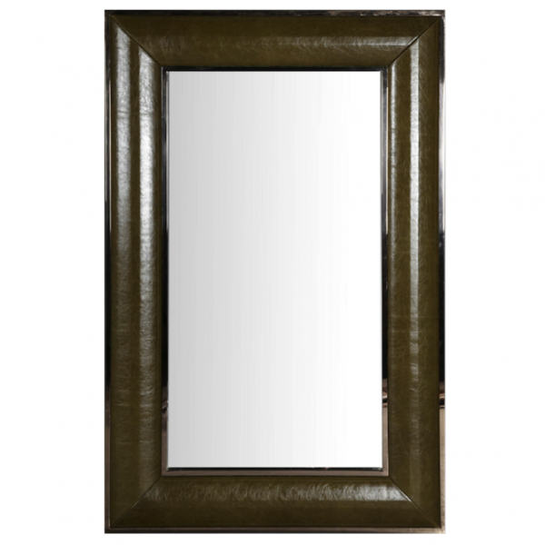 Зеркало настенное Leather Lux Mirror Square Oliva Оливковый Зеркало настенное Leather Lux Mirror Square Oliva Оливковый в Рязани | Loft Concept
