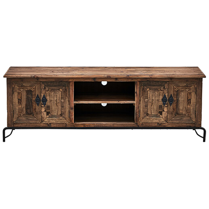 Комод длинный в стиле лофт Ennio Wood Commode Коричневый Черный Комод длинный в стиле лофт Ennio Wood Commode Коричневый Черный в Рязани | Loft Concept