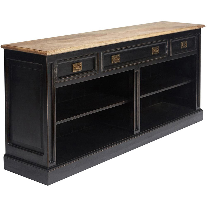 Комод с 3-мя ящиками Provence Sylvie stand Черный Древесина Комод с 3-мя ящиками Provence Sylvie stand Черный Древесина в Рязани | Loft Concept