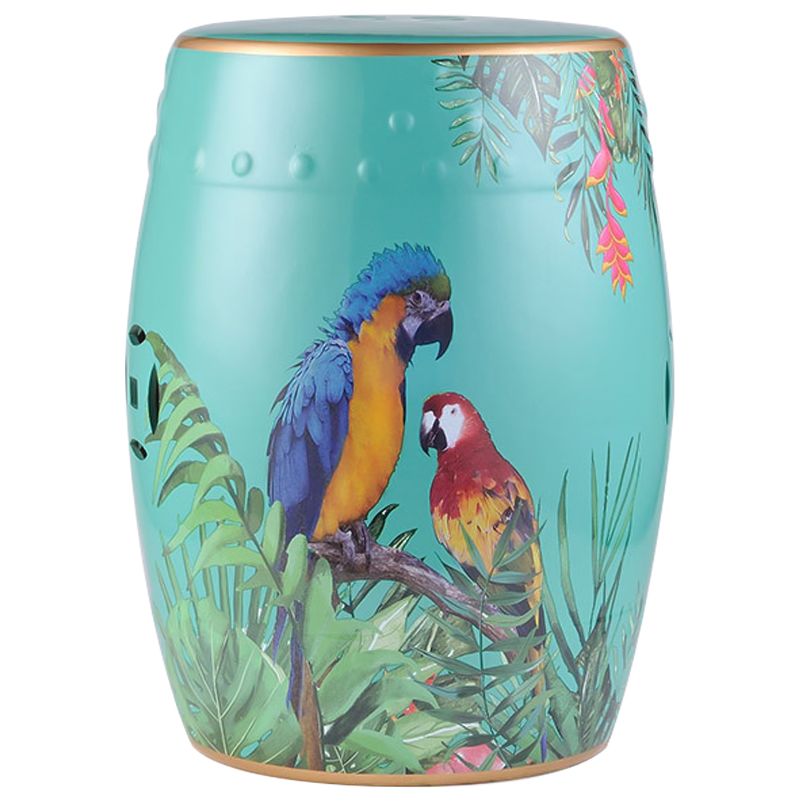 Керамический табурет Parrots Tropical Animal Ceramic Stool Turquoise Бирюзовый Мульти Керамический табурет Parrots Tropical Animal Ceramic Stool Turquoise Бирюзовый Мульти в Рязани | Loft Concept