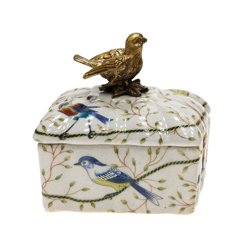 Шкатулка Bronze and Color Birds Box Square Мульти Бронза Шкатулка Bronze and Color Birds Box Square Мульти Бронза в Рязани | Loft Concept