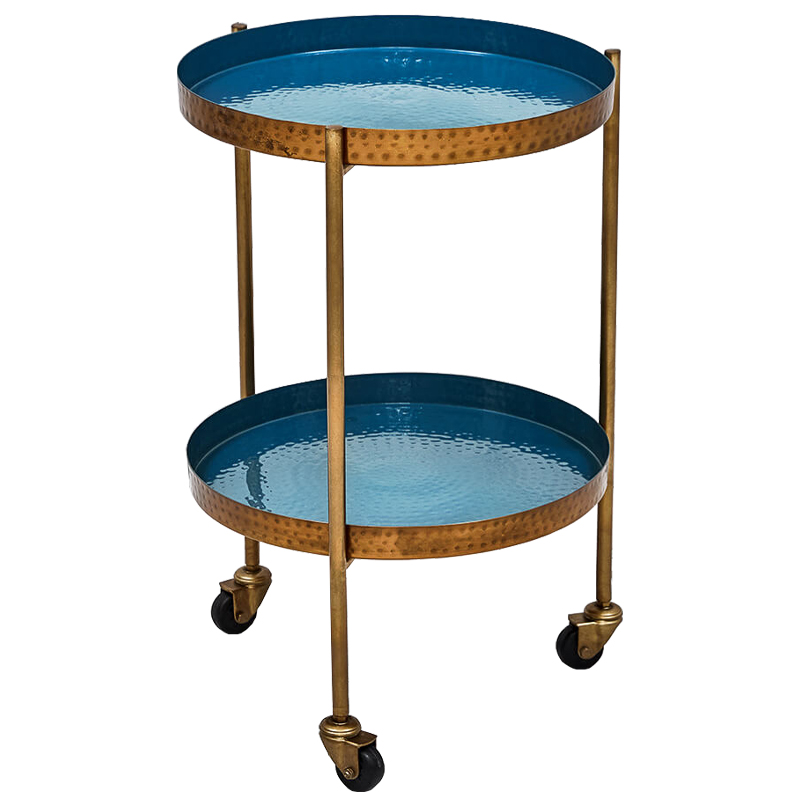 Приставной стол Reina Side Table Морская синь Латунь Приставной стол Reina Side Table Морская синь Латунь в Рязани | Loft Concept