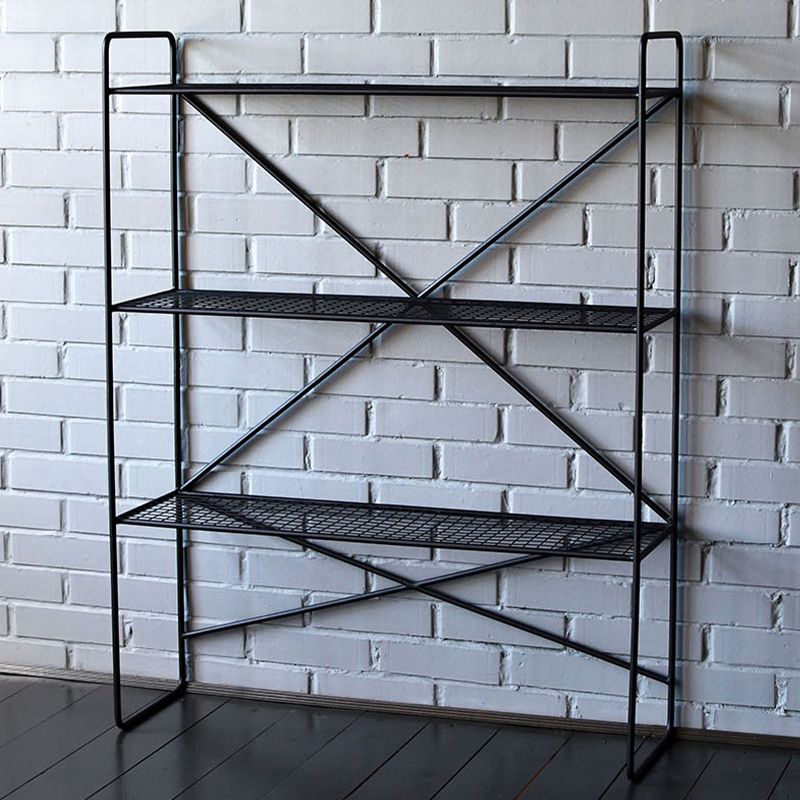 Стеллаж Ridley Black Industrial Metal Rust Rack Черный Стеллаж Ridley Black Industrial Metal Rust Rack Черный в Рязани | Loft Concept