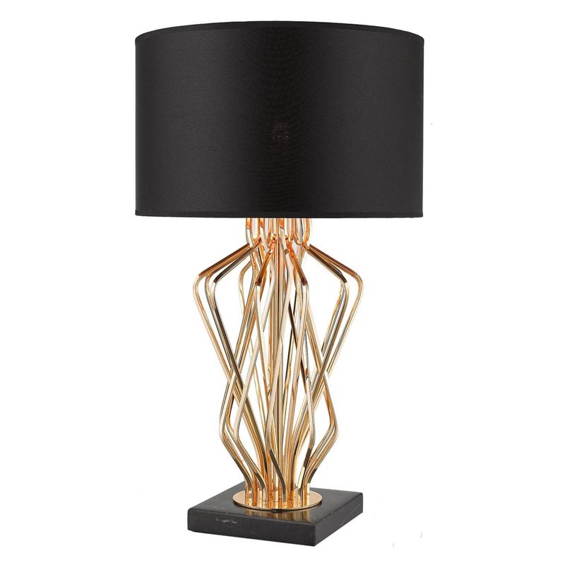 Настольная лампа Lester Table Lamp Черный Мрамор Nero Глянцевое золото Настольная лампа Lester Table Lamp Черный Мрамор Nero Глянцевое золото в Рязани | Loft Concept