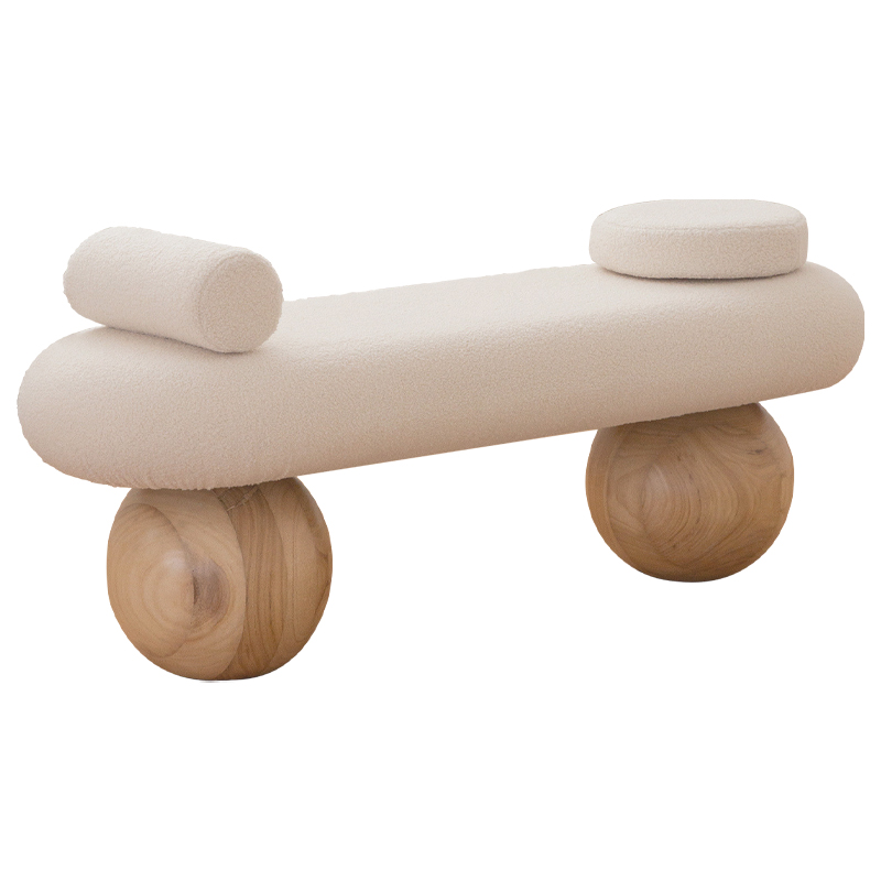 Банкетка Jemima Wooden Forms Bench Бежевый Коричневый Банкетка Jemima Wooden Forms Bench Бежевый Коричневый в Рязани | Loft Concept
