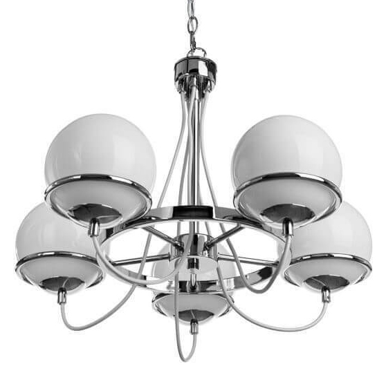 Люстра Melissa Chandelier Chromium 5 Хром Белый Люстра Melissa Chandelier Chromium 5 Хром Белый в Рязани | Loft Concept