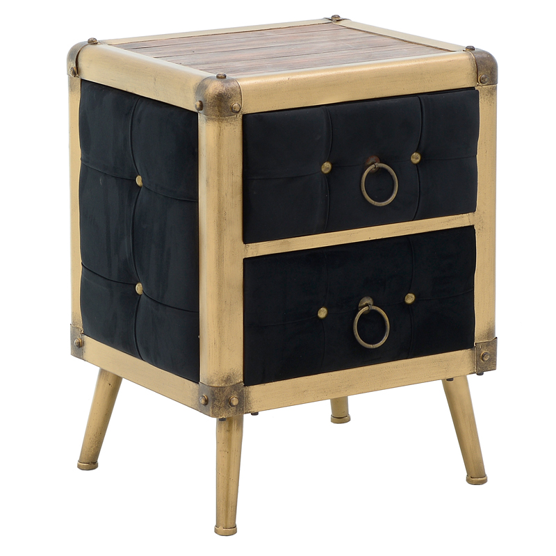 Тумба Jokum Nightstand Золотой Черный Тумба Jokum Nightstand Золотой Черный в Рязани | Loft Concept