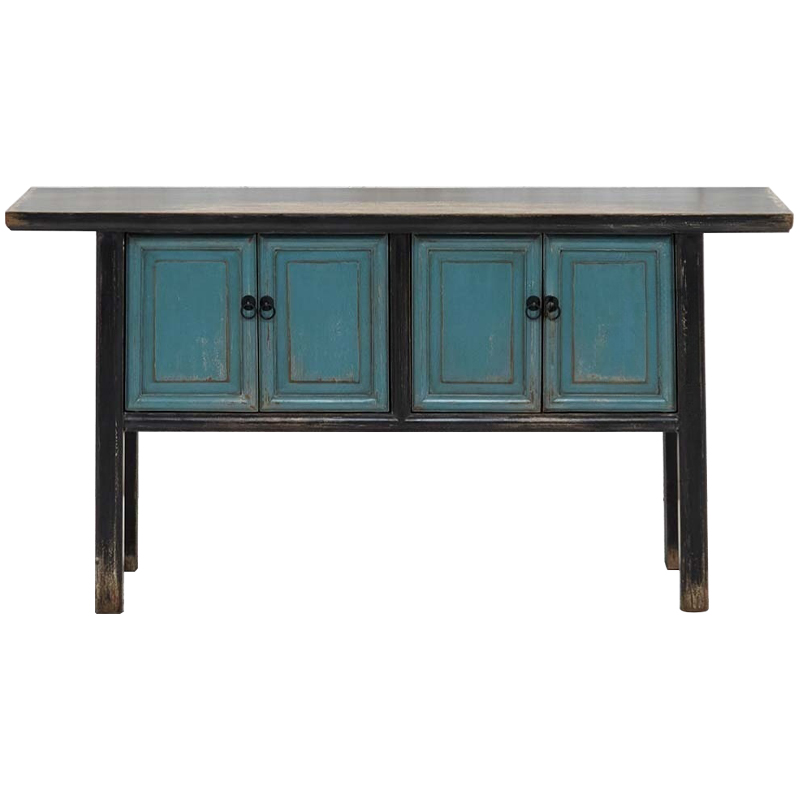 Деревянная консоль в китайском стиле с дверцами голубая Qin Console Table Blue Голубой Черный Древесина Деревянная консоль в китайском стиле с дверцами голубая Qin Console Table Blue Голубой Черный Древесина в Рязани | Loft Concept
