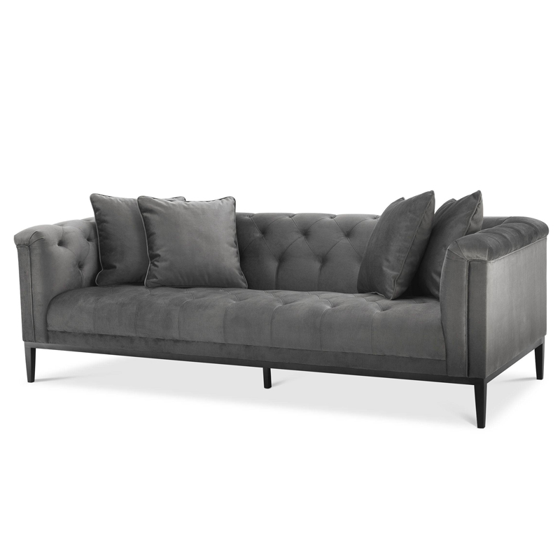 Диван Eichholtz Sofa Cesare Grey Серый Темная бронза Диван Eichholtz Sofa Cesare Grey Серый Темная бронза в Рязани | Loft Concept