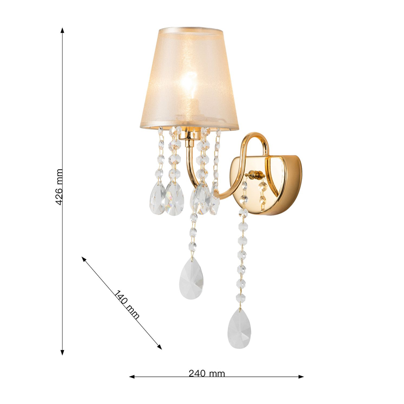 Бра золотого цвета с хрустальным декором Dainty Light Бра золотого цвета с хрустальным декором Dainty Light в Рязани