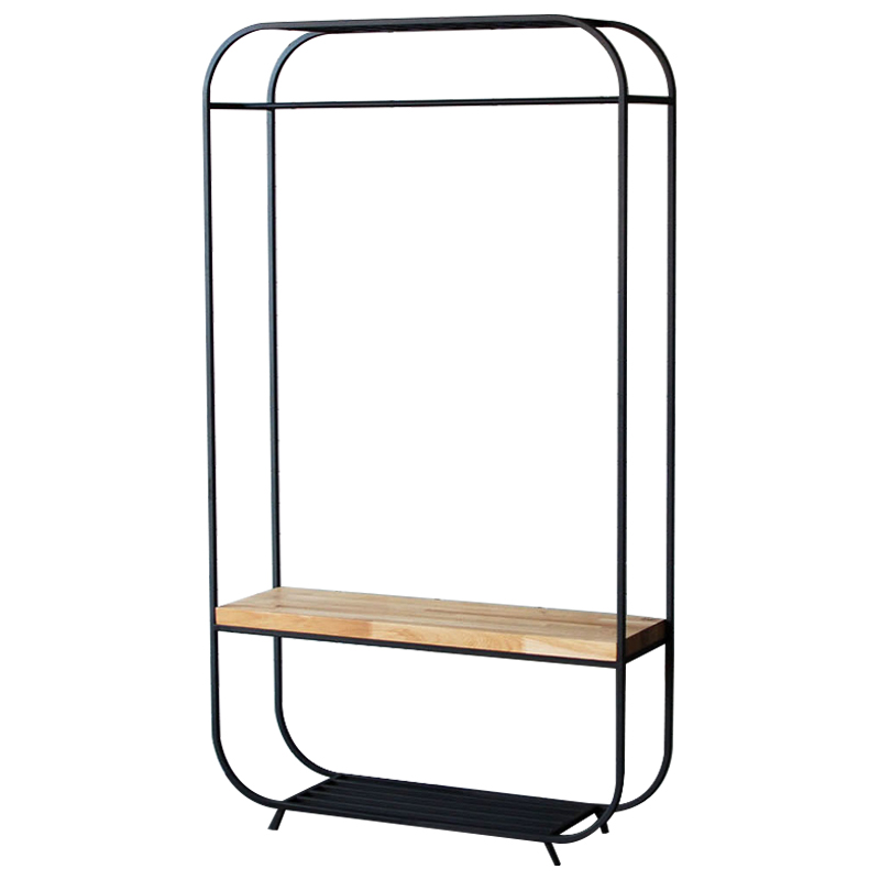 Рейл Hardin Industrial Metal Rust Clothes Rail Черный Светлый дуб Рейл Hardin Industrial Metal Rust Clothes Rail Черный Светлый дуб в Рязани | Loft Concept