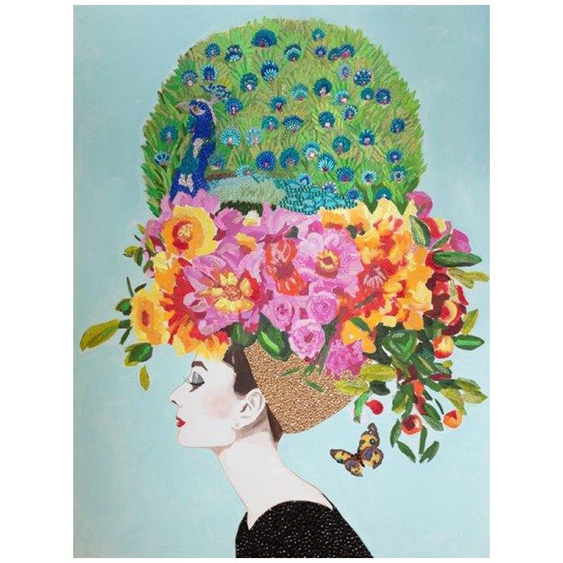 Картина Audrey with Floral Bouquet and Peacock Headdress Мульти Картина Audrey with Floral Bouquet and Peacock Headdress Мульти в Рязани | Loft Concept