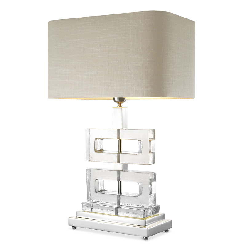 Настольная лампа Eichholtz Table Lamp Umbria Прозрачный Никель Бежево-серый в Рязани | Loft Concept 