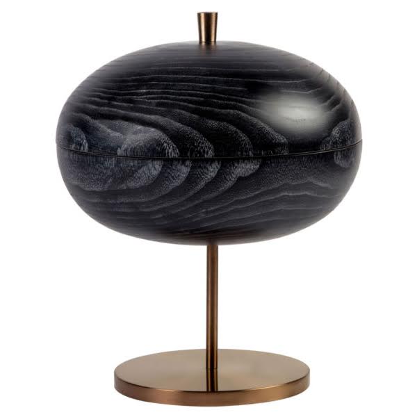 Черная чаша с крышкой Black Bowl Wood Золотой Черный в Рязани | Loft Concept 