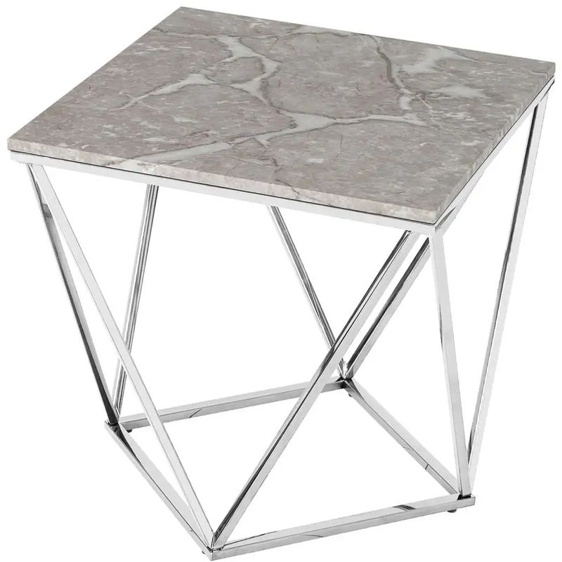 Приставной стол Kovaldzhi Collection Frame Geometry Silver Бежево-серый Белый Мрамор Bianco Серебряный Приставной стол Kovaldzhi Collection Frame Geometry Silver Бежево-серый Белый Мрамор Bianco Серебряный в Рязани | Loft Concept