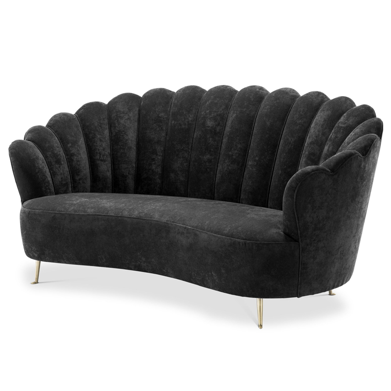 Диван Eichholtz Sofa Messina Black Черный Латунь Диван Eichholtz Sofa Messina Black Черный Латунь в Рязани | Loft Concept