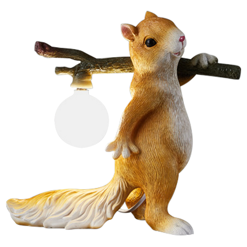Настольная лампа для детской Белка с веткой Squirrel Table Lamp Коричневый Карамель в Рязани | Loft Concept 