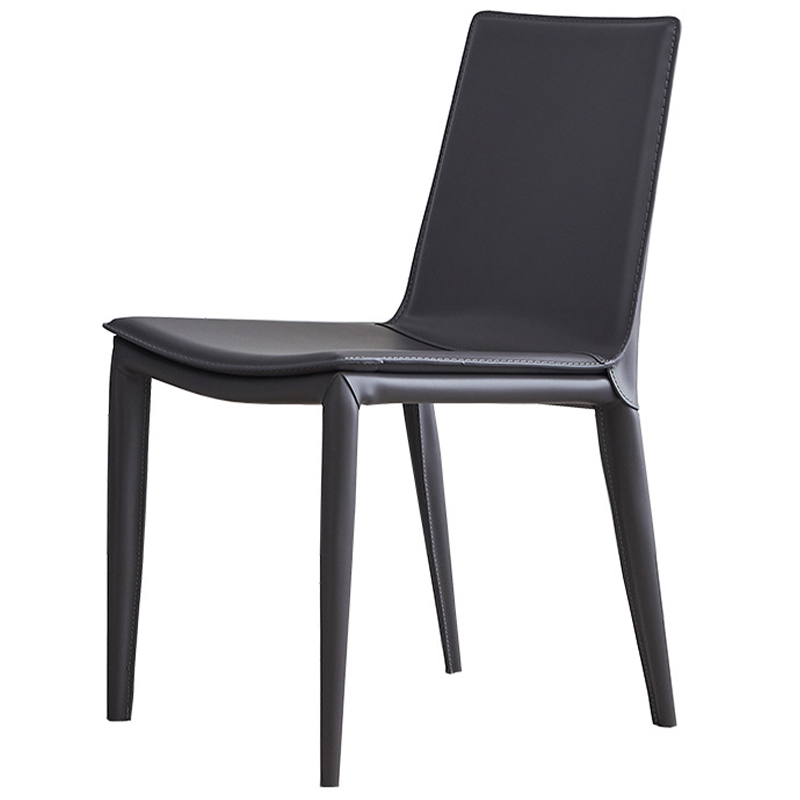 Стул с кожаной обивкой Elbert Chair Grey Серый Серый Стул с кожаной обивкой Elbert Chair Grey Серый Серый в Рязани | Loft Concept