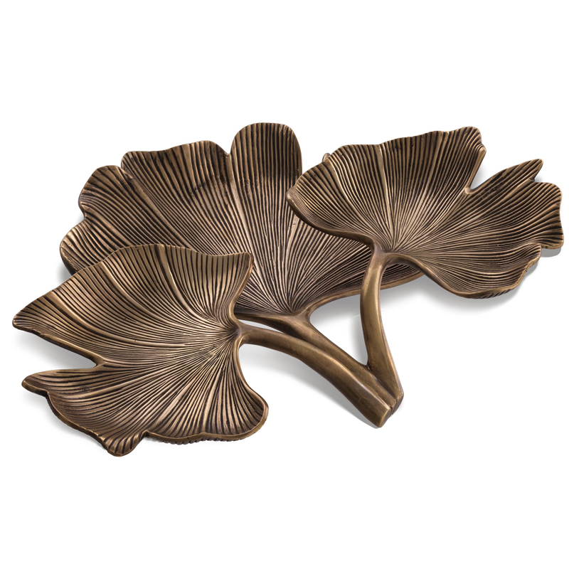 Поднос Eichholtz Tray Ginkgo Винтажная латунь Поднос Eichholtz Tray Ginkgo Винтажная латунь в Рязани | Loft Concept