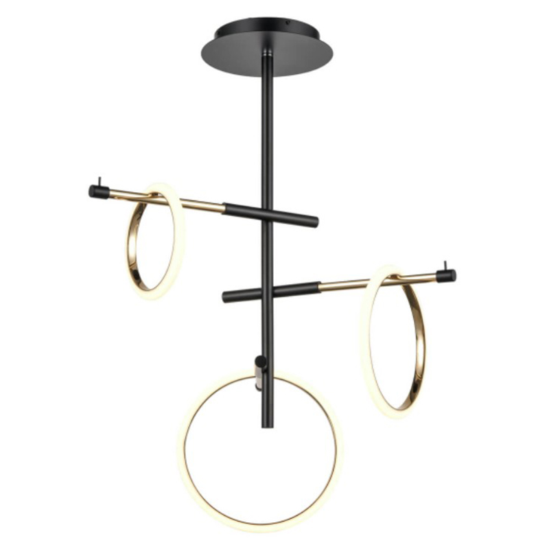 Люстра Jessenia Rings Chandelier 3 Черный Золотой Люстра Jessenia Rings Chandelier 3 Черный Золотой в Рязани | Loft Concept
