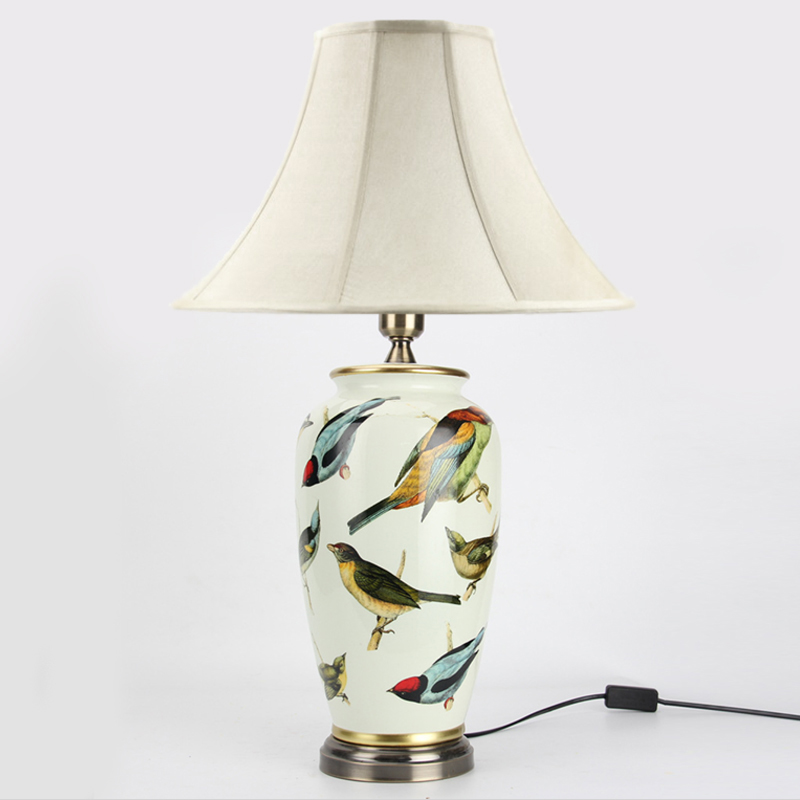 Настольная лампа Birds Blue Table lamp Белый Мульти Золотой Настольная лампа Birds Blue Table lamp Белый Мульти Золотой в Рязани | Loft Concept