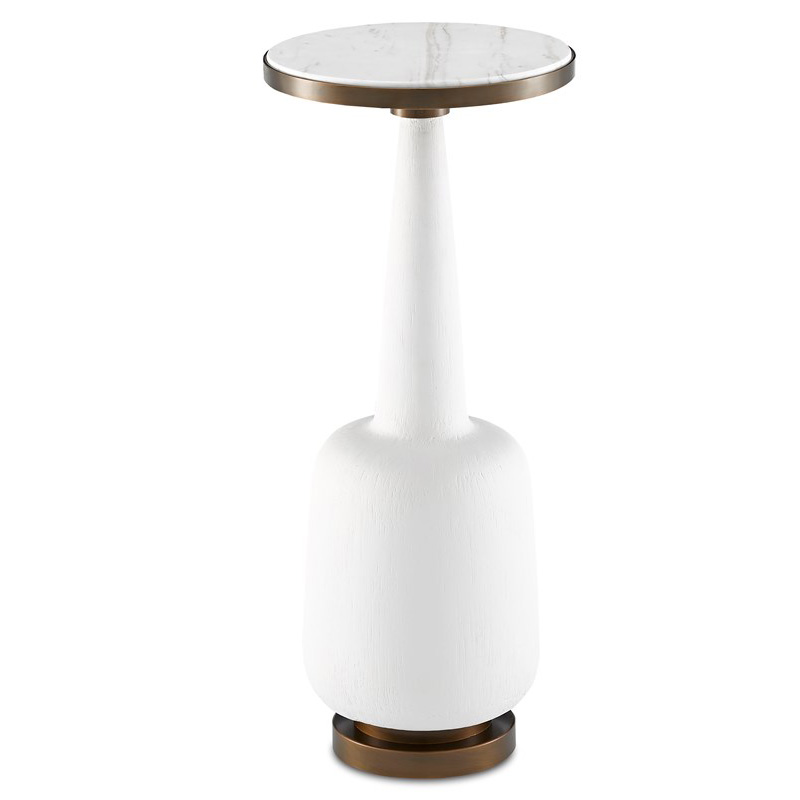 Приставной стол Greta Drinks Table Белый Латунь Приставной стол Greta Drinks Table Белый Латунь в Рязани | Loft Concept
