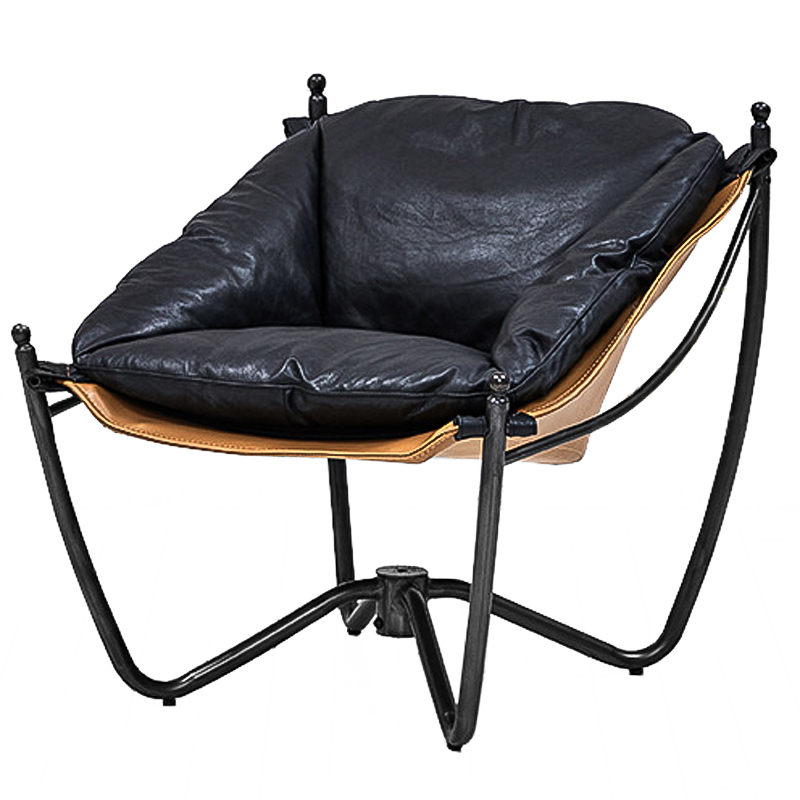 Кресло Tech Loft Armchair Черный Коричневый Кресло Tech Loft Armchair Черный Коричневый в Рязани | Loft Concept