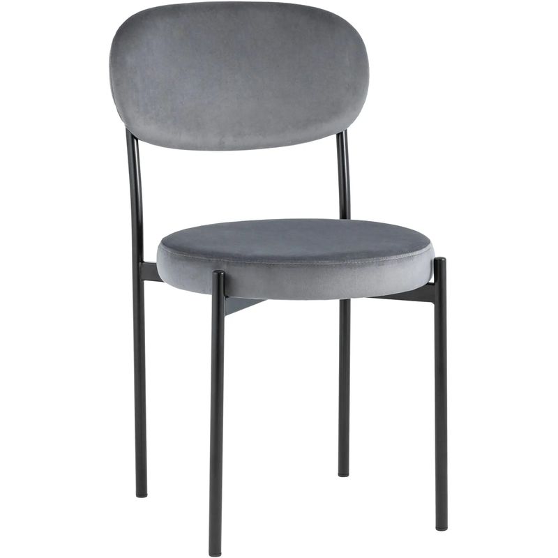 Стул Alfie Chair Серый Велюр Светло-серый Черный Стул Alfie Chair Серый Велюр Светло-серый Черный в Рязани | Loft Concept