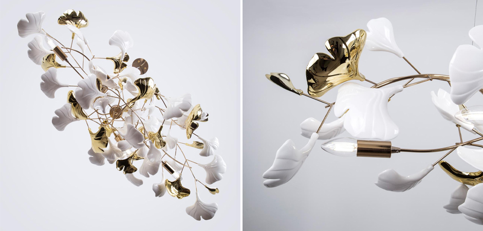 Большая люстра Wintery flover с Белыми декоративными плафонами Большая люстра Wintery flover с Белыми декоративными плафонами - Loft-Concept в Рязани