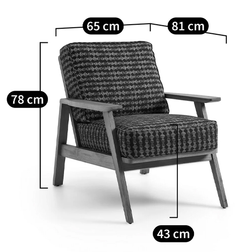 Кресло с каркасом из массива дуба Deniaud Oak Blue Print  Armchair в Рязани