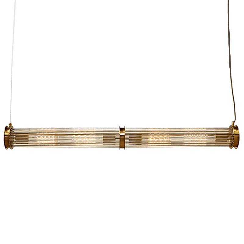 Подвесной светильник Glass TUBE Pendant Double Gold Глянцевое золото Прозрачный Подвесной светильник Glass TUBE Pendant Double Gold Глянцевое золото Прозрачный в Рязани | Loft Concept