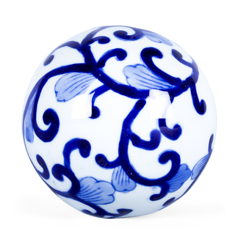 Статуэтка Blue & White Pattern Ball Белый Синий Статуэтка Blue & White Pattern Ball Белый Синий в Рязани | Loft Concept