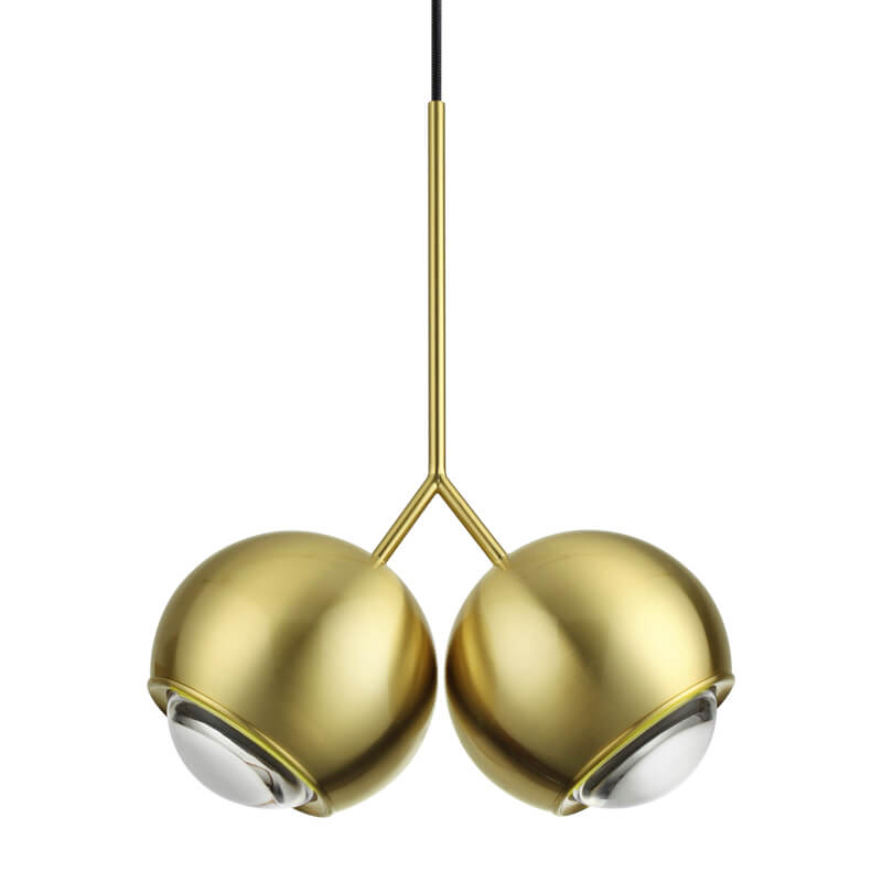 Подвесной светильник Ivor Pendant Double Gold Глянцевое золото Подвесной светильник Ivor Pendant Double Gold Глянцевое золото в Рязани | Loft Concept